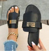 Black, thong sandals