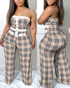 Plaid Bandeau jumpsuit